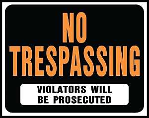 Sign No Trespassing Violators - 15"x19"