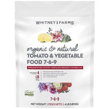 Tomato & Veggie Food Organic - 7-6-9 - 4 Lbs - Whitney Farms - #28433