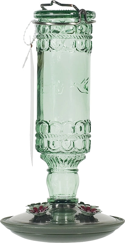 Green Antique Glass Hummingbird Feeder - 10 Oz - #5979