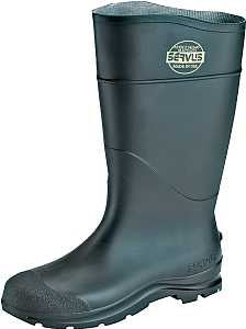 Black PVC Boots Plain Toe - Size 12 - #32790