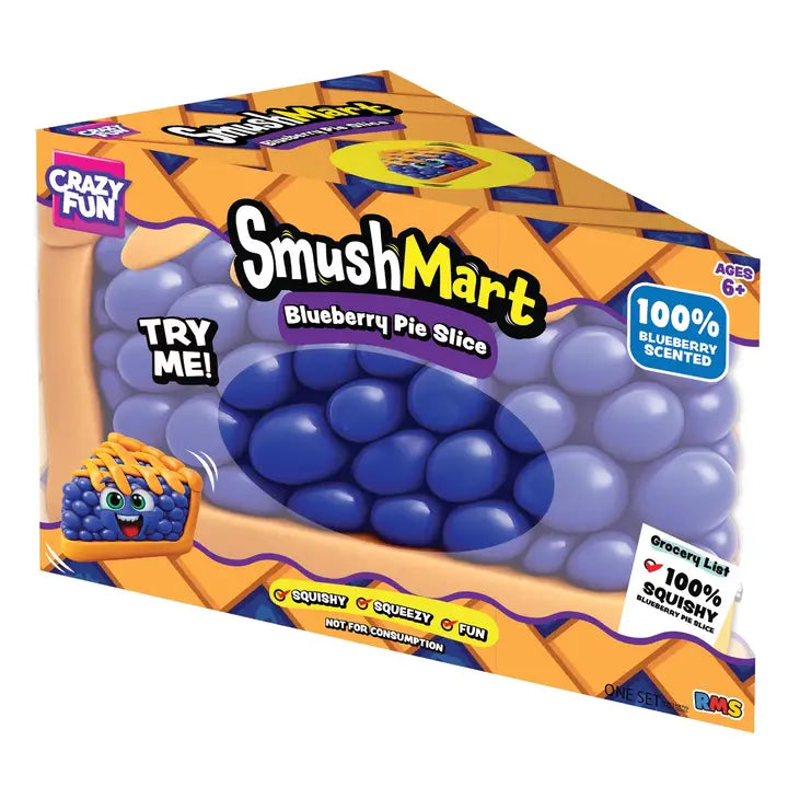 Smushmart Giant Blueberry Cobbler Slice Squishy Squeeze Toy - 6"