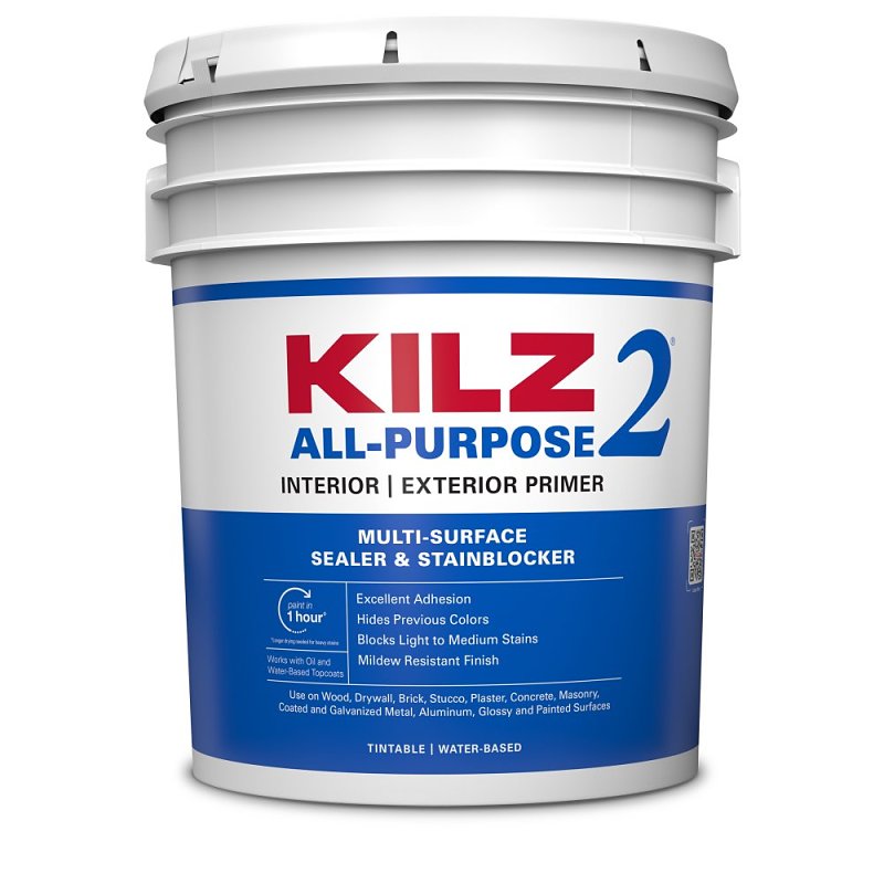 Kilz 2 Water Base Primer / Sealer - All Purpose - White - 5 Gallon - #32959