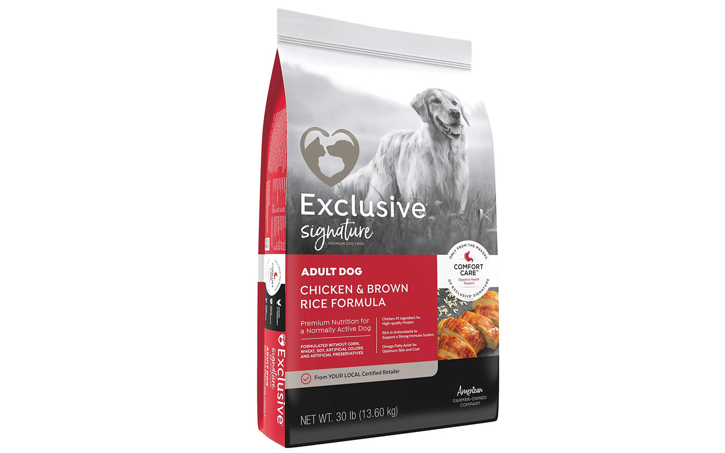 Dog Food Chicken & Brown Rice Adult - 30 Lbs - Red - Exclusive Signature - #8647