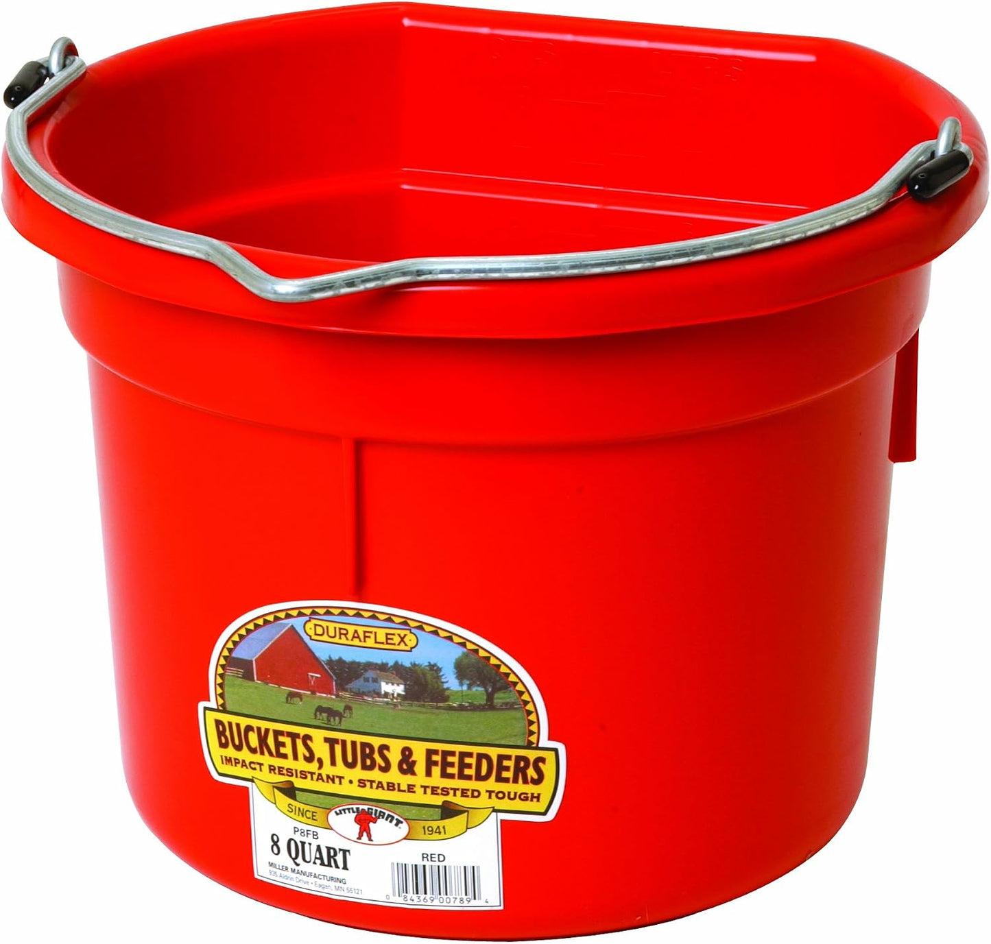 Bucket Flat Back Red - 8 qt - #14288