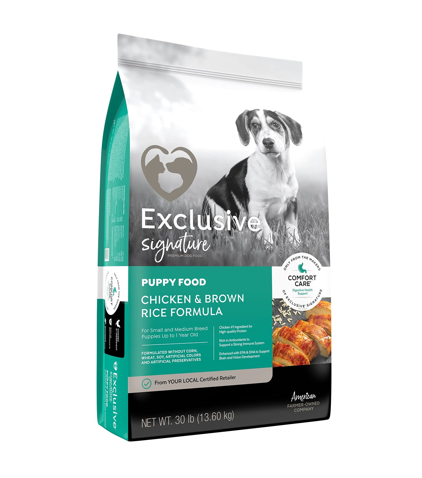Puppy Food Chicken & Brown Rice - 30 Lbs - Turquoise - Exclusive Signature - #8667