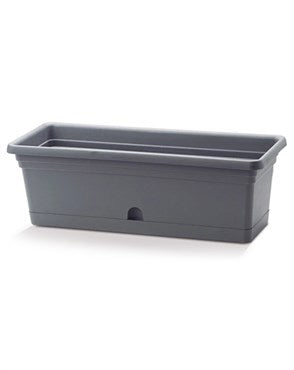 Rectangle Planter - Crescent Garden Emma - Charcoal - 24"x8" - #32452