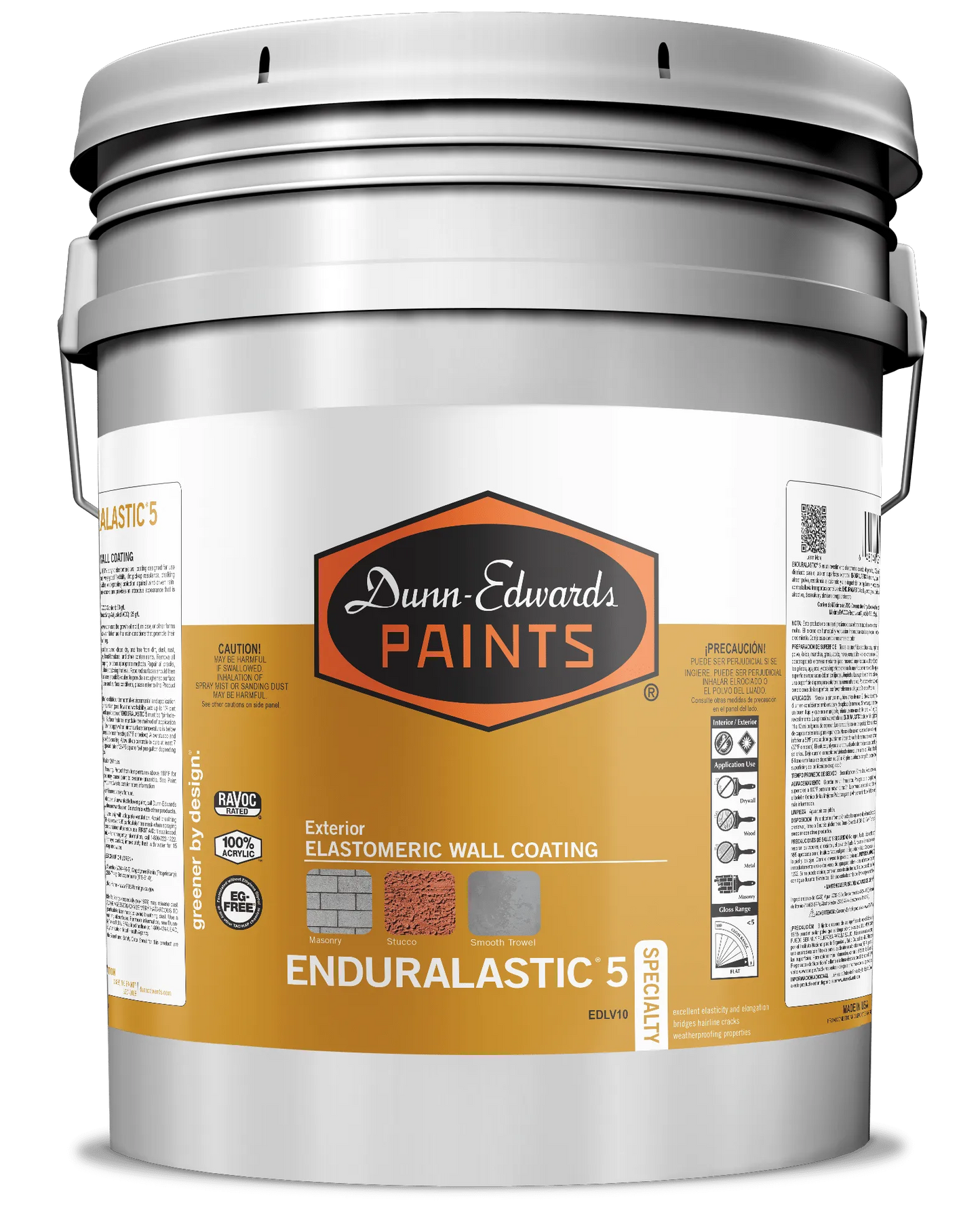 Enduralastic 5 Year - Wall Coat Paint - Tintable White - 5 Gallon