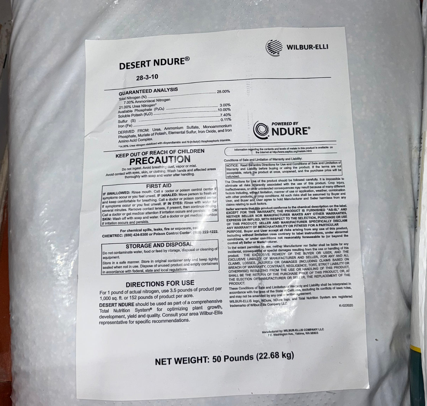 Desert Ndure 28-3-10 - 50 Lbs - #26338