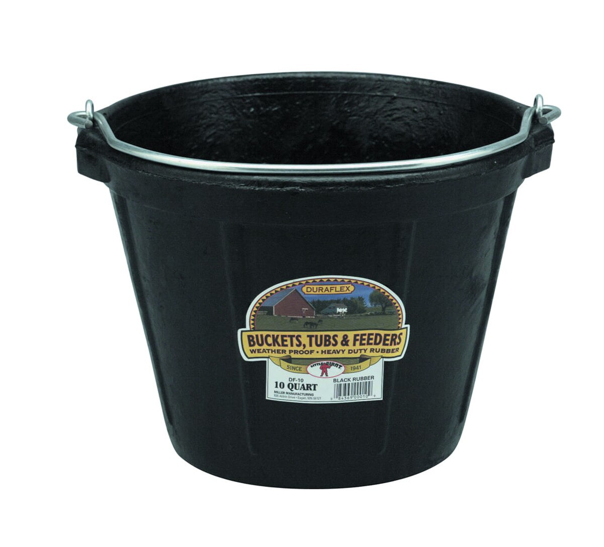 Bucket All Purpose Rubber - Black - 10 Quart - #14341
