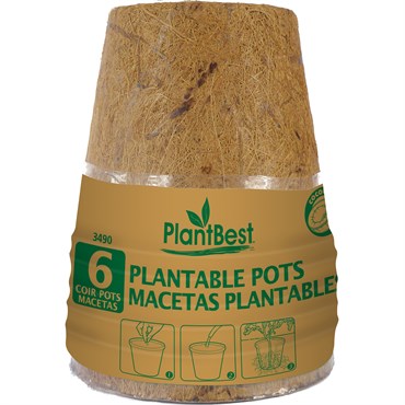 Coconut Coir Fiber 4" Grow Pots - 6 Pack - #20421