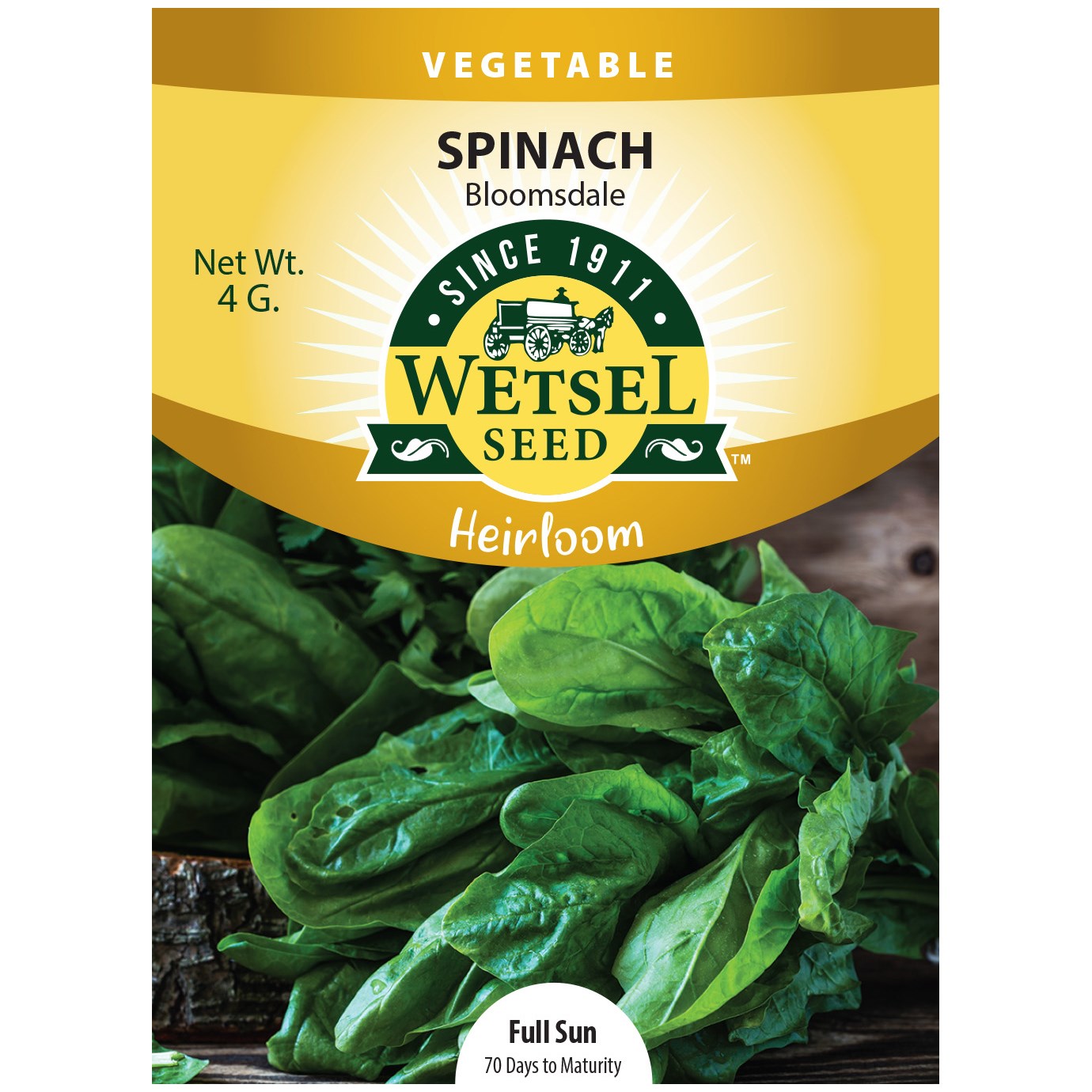 Heirloom Seeds Spinach Bloomsdale - 4 Grams - #30955