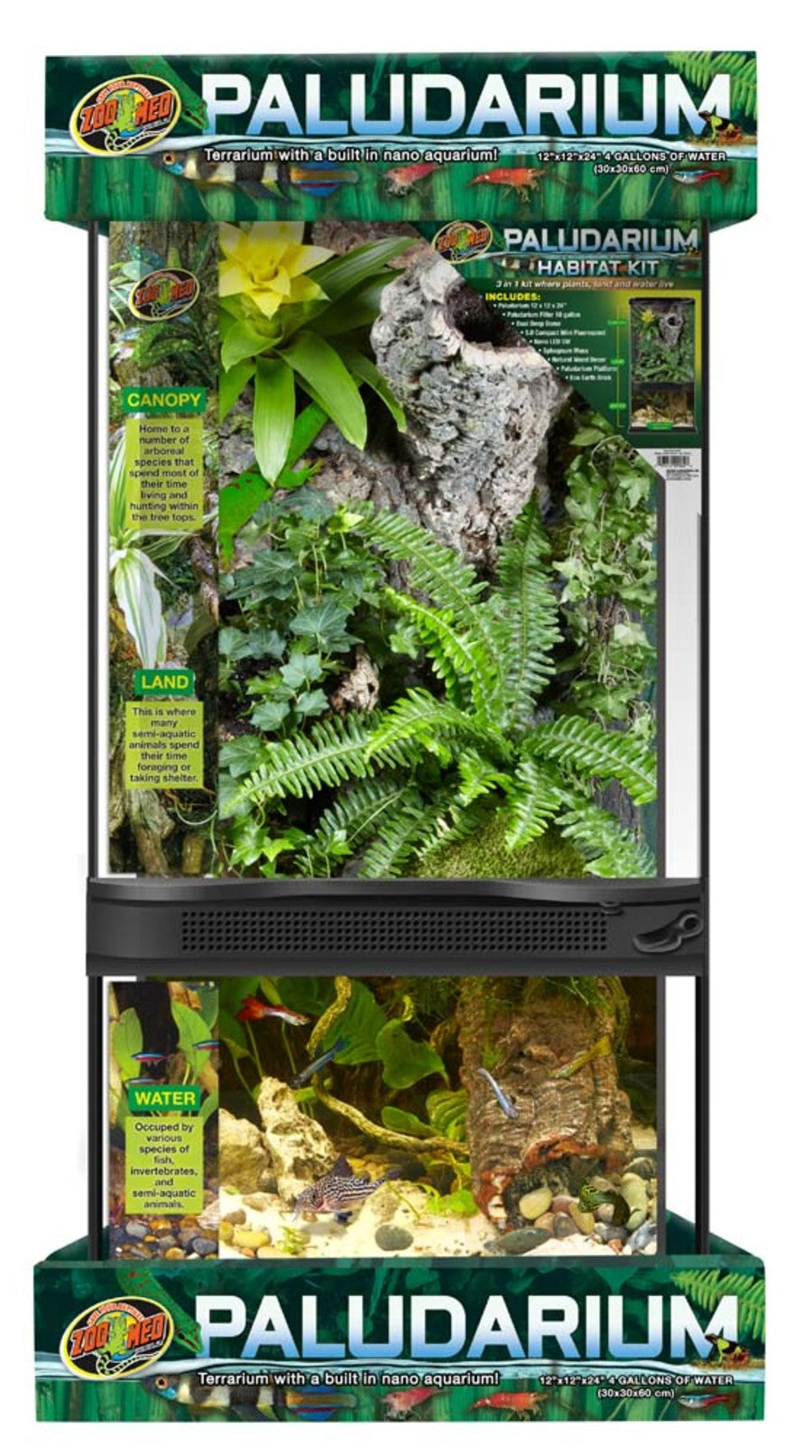 Paludarium Terrarium - 4 Gallon - 12"X12"X24" - #26939