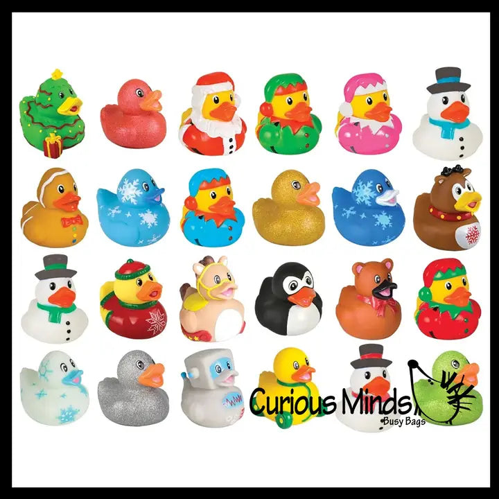Christmas 24 Day Advent Rubber Duck Calendar Squishy Squeeze Toy