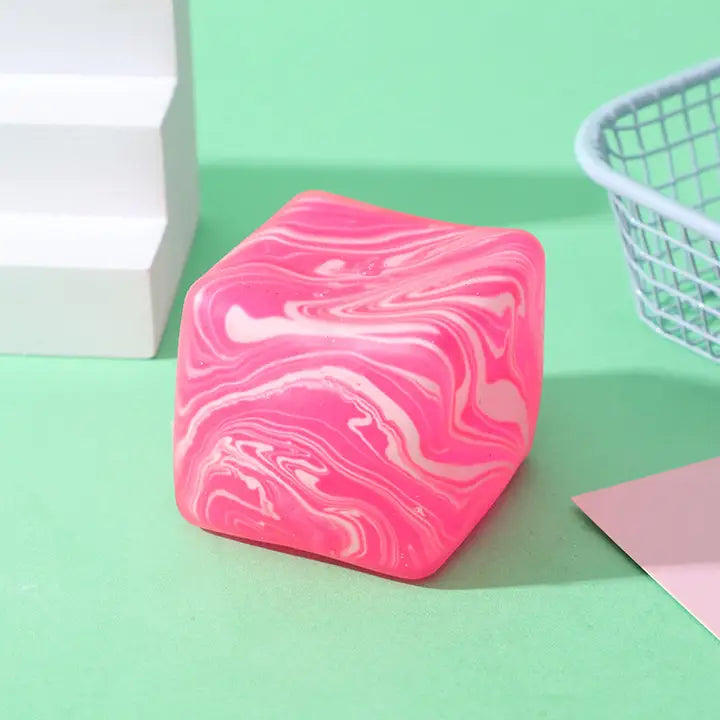 Pink Marble Ice Cube Squishy Toy - #33131