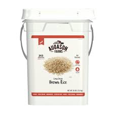 Brown Rice Long Grain - 28 Lbs Bucket - Augason Farms - #16301