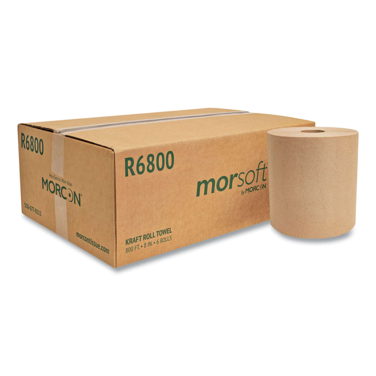 Morcon Morsoft 1 Ply White Paper Towel Rolls - 800' - #28967
