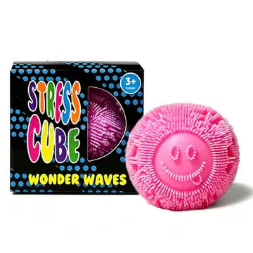 Pink Stress Cube Fuzz Ball Squishy Toy - #33013