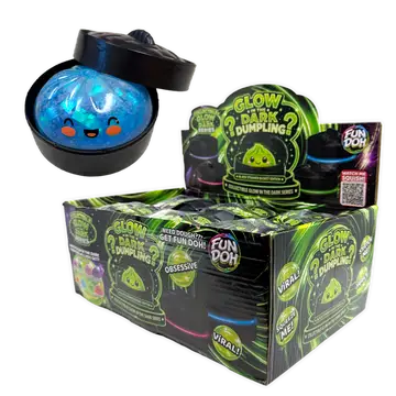 Glow-in-the-Dark Dumpling w/ Black Steamer Box Squishy Squeeze Toy