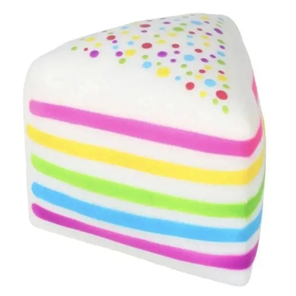 Smushmart Giant Rainbow Cake Slice Squishy Squeeze Toy - 5"