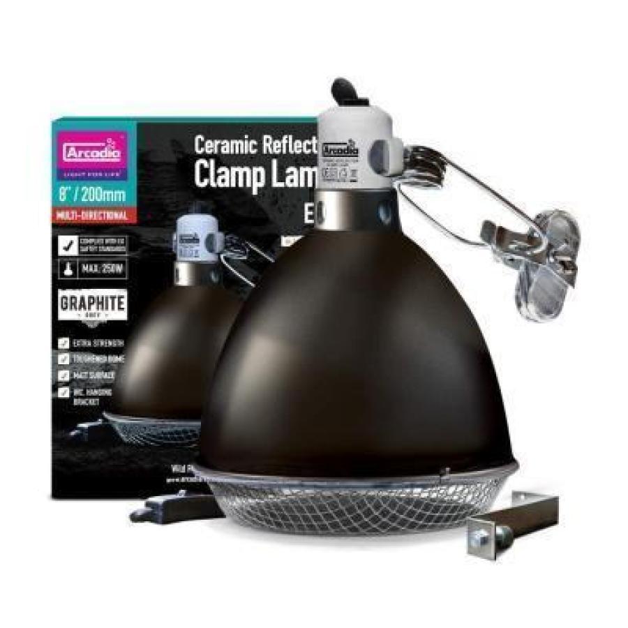 Ceramic Reflector Clamp Lamp 8" Graphite - #30789