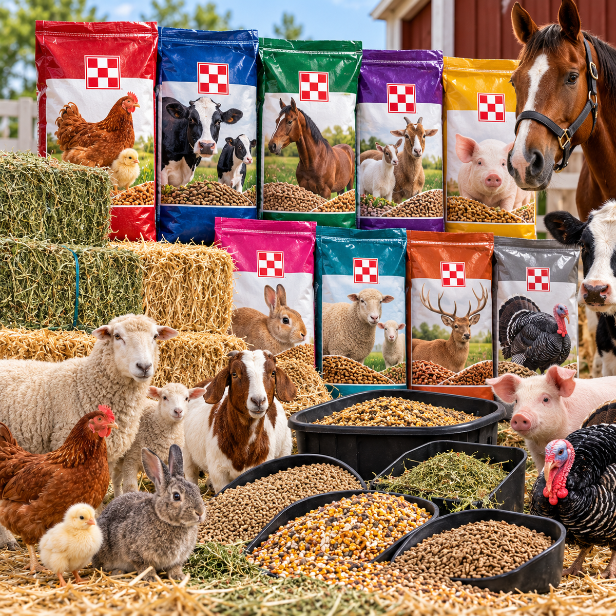 Horse, Pig, Cow & Goat Feed