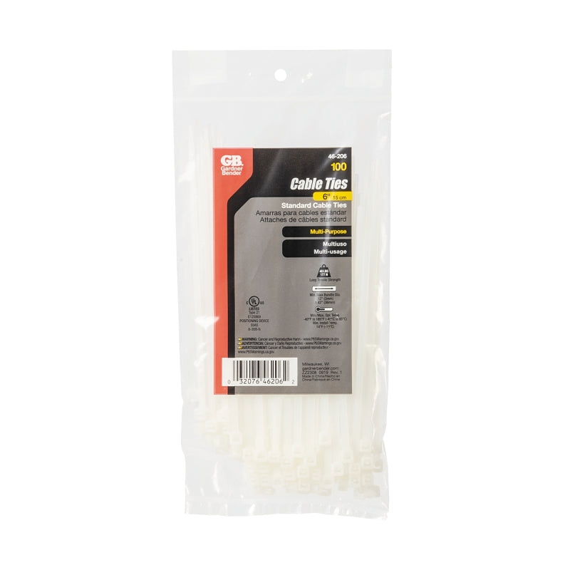 Cable Tie Standard White - 6" - 100 Pack - #28893
