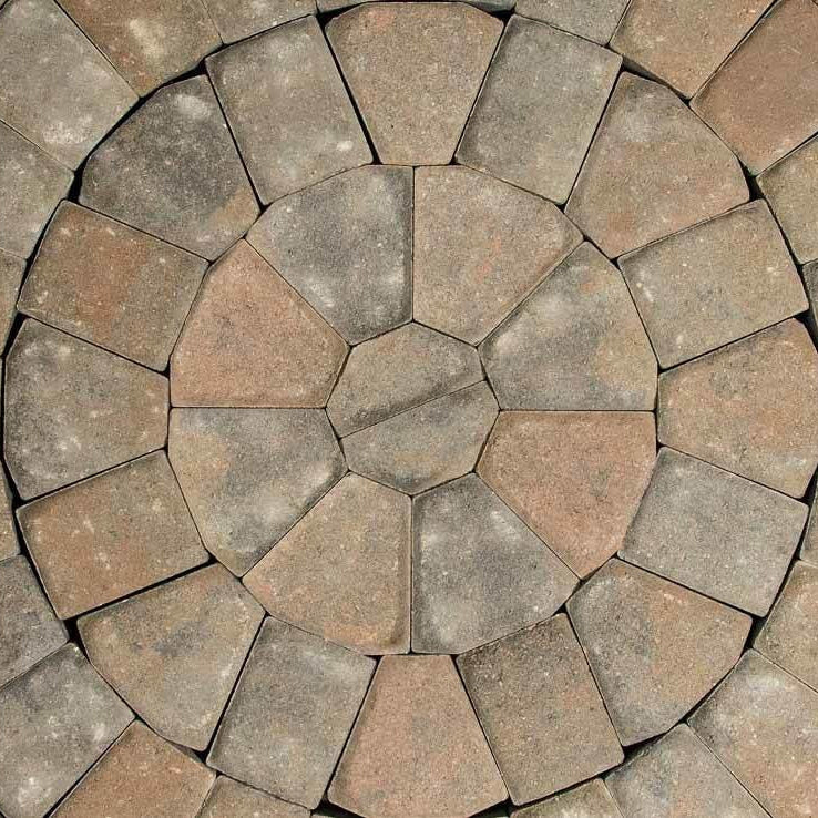 Cambridge Cobble Circle Kit Pavers - Sierra - 78.5 Sq Ft