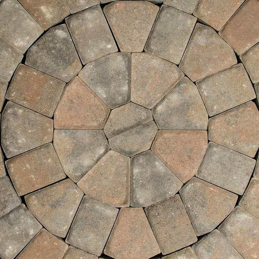 Cambridge Cobble Circle Kit Pavers - Sierra - 78.5 Sq Ft