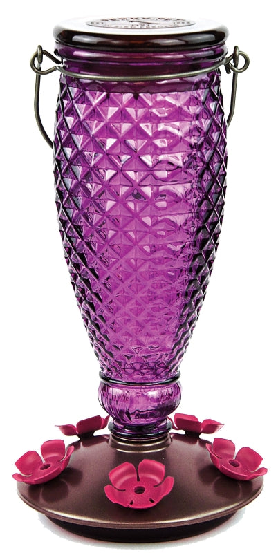 Diamond Hummingbird Feeder - Wine / Purple - 24 Oz - #27642