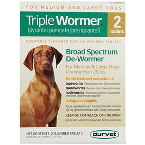 Wormer Triple Chewable - Medidum to Large Dogs - #13448