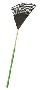 26 Tine Leaf Rake - Wood Handle - Green - 48" - #19769