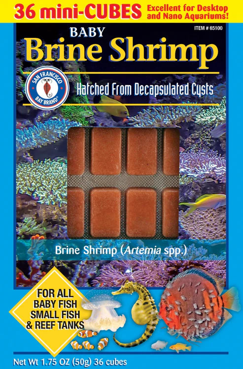 San Francisco Bay Brand Baby Brine Shrimp Frozen - 1.75 oz - 36 mini-cubes - #32244