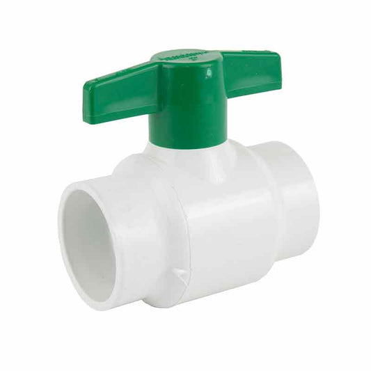 2" PVC Ball Valve w/ Green Handle - #17643