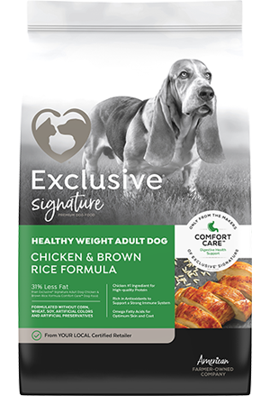 Dog Food Chicken & Brown Rice - Signature - Healthy Weight - Green - 30 Lbs - #26181