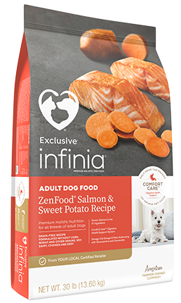 Adult Dog Food Salmon & Sweet Potato - Exclusive Infinia - Orange - 30 Lbs - #12206