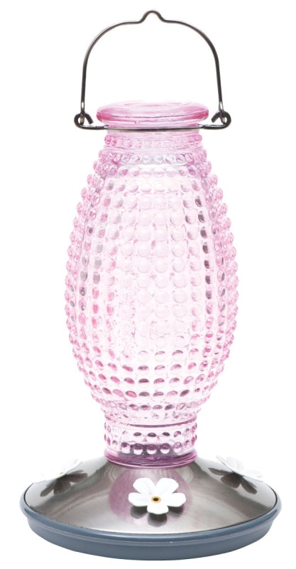 Pink Vintage Glass Hummingbird Feeder - 16 oz - #32303
