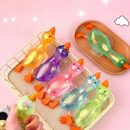Glitter Gold Goose Squishy Squeeze Toy - #33322