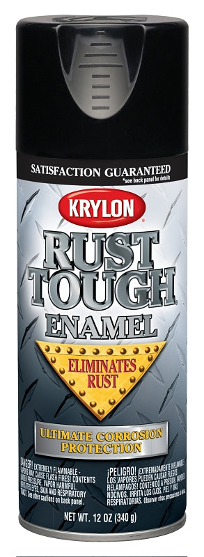 Rust Tough Enamel Spray Paint - Black - Krylon - 12 Oz - #6893