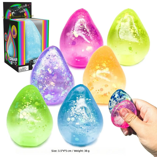 Small Aurora Glitter Water Drop Slow Rising Squeeze Toy - #33242