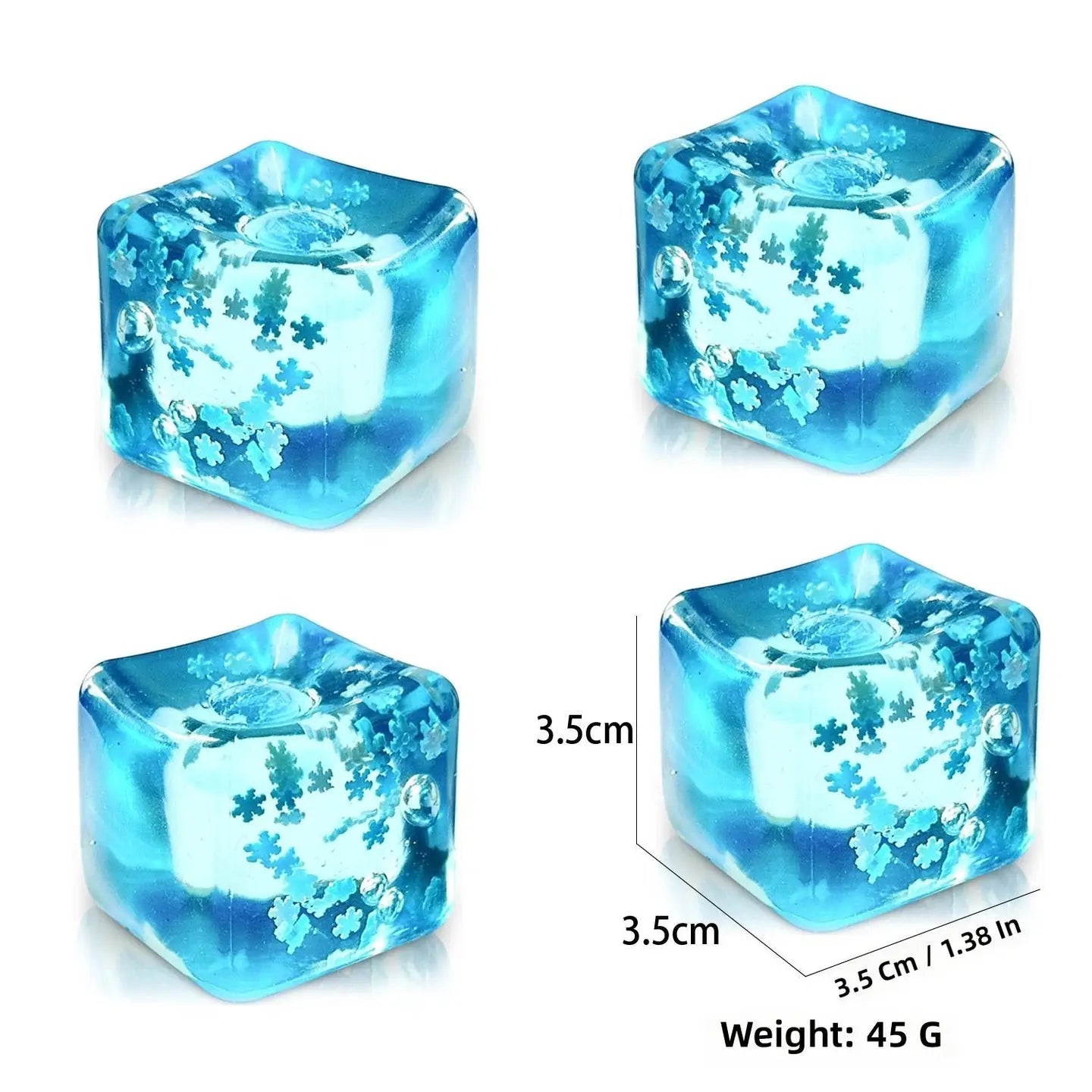 Snowflake Ice Cube Squishy Squeeze Toy - #