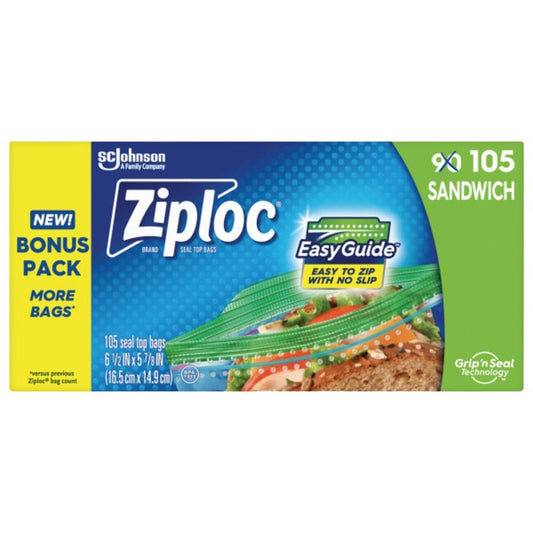 Ziploc Sandwich Bags - 105 Count - #15502