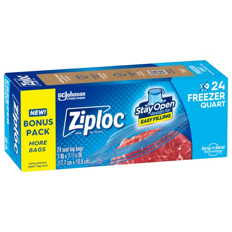 Ziploc Bags - 1 Quart Freezer - Quart - #16319