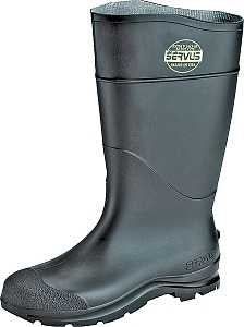 Black PVC Boots Plain Toe - Size 11 - #32791