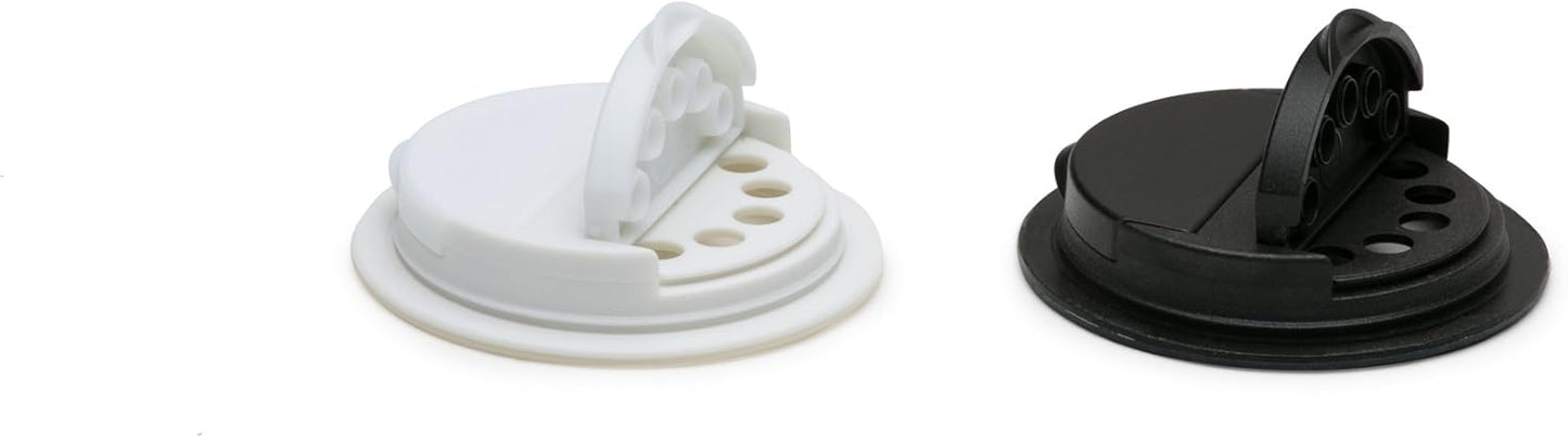 Spice Lid Regular Mouth - Black & White - JarWare - 2 pieces - #32287