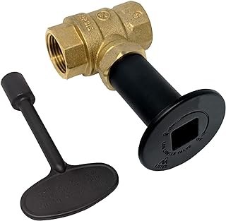 Kit Gas Valve Fire Pit with Flange and 3" Key - 3/4" - Black