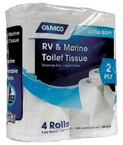 Toilet Paper Ultra Soft - RV & Marine Toilet Tissue - Camco - 4 Pack - #21858