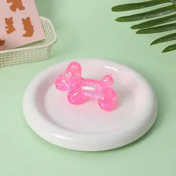 Pink Glitter Balloon Dog Squishy Toy #32996