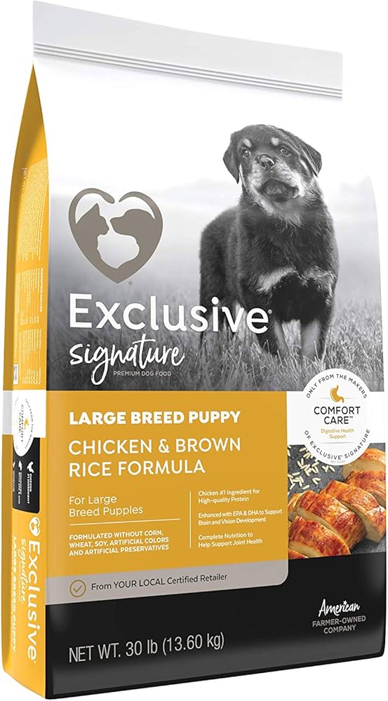Puppy Food Chicken & Brown Rice - Yellow - Signature - Large Breed - 30 Lbs - #26659