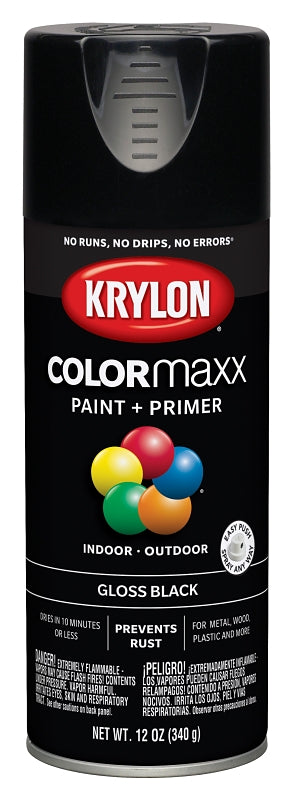 Black Gloss Spray Paint - 12 Oz - Krylon Colormaxx - #26601