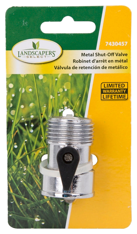 Metal Hose Shut-Off Valve - Chrome - Landscapers Select - 3/4" - #32903